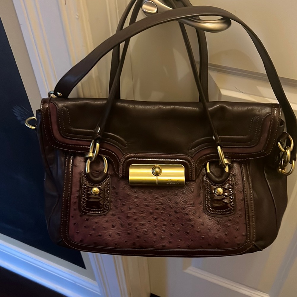 Coach ostrich leather like purse